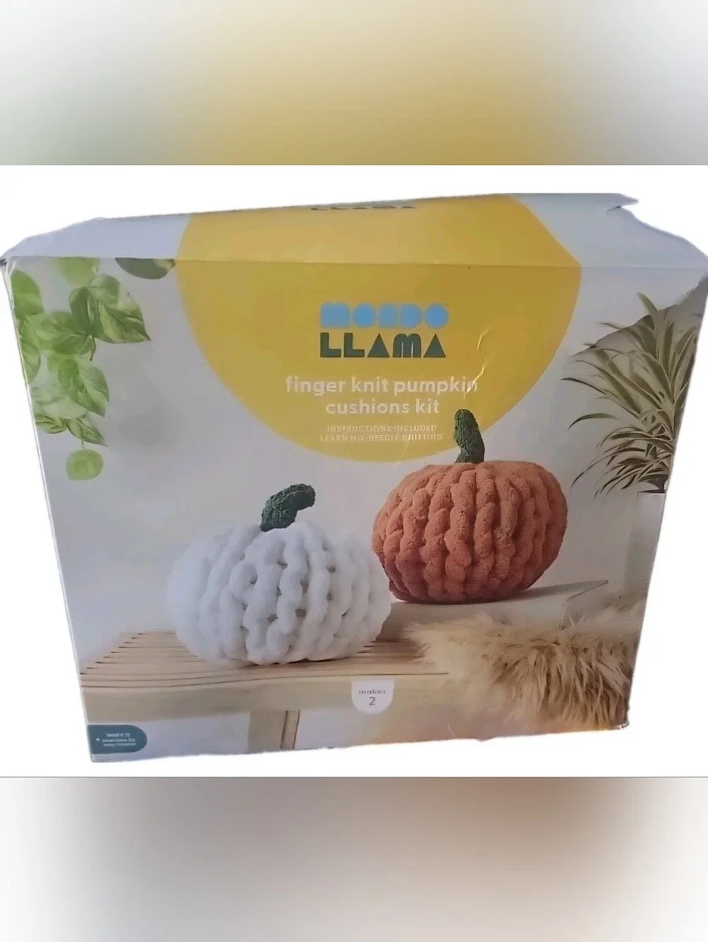 Mondo Llama Finger Knitting Pumpkin Kit No Needle Summer Craft Fall Decor